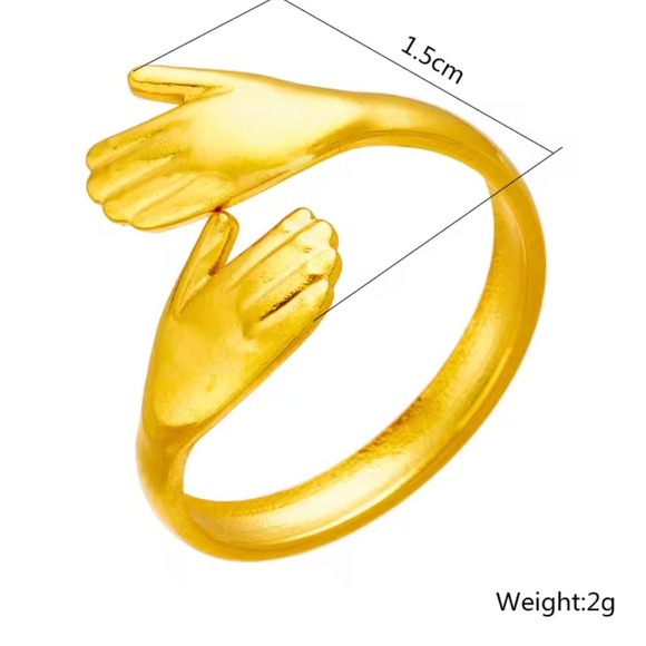 Retro Hand Hug Gold Ring - Picture 3 of 5